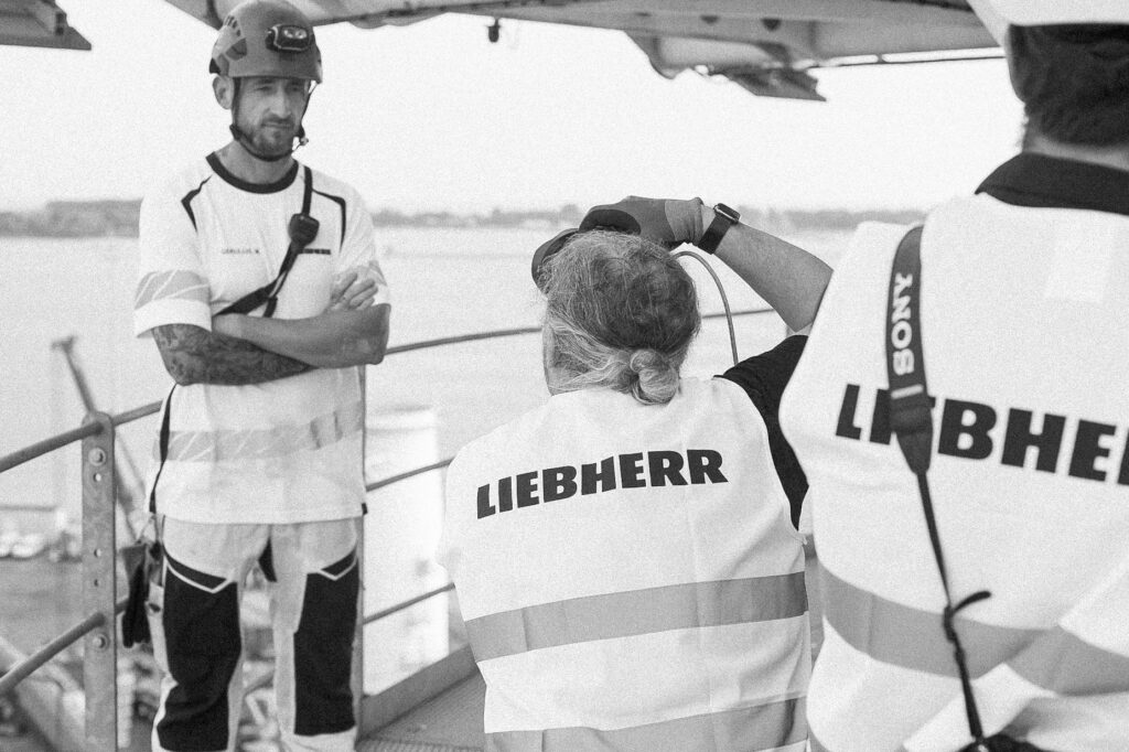 employer campaign shoot - Liebherr maritime cranes